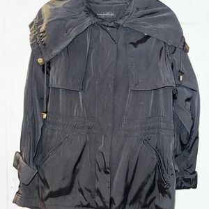 Zara Black Trench Utility Outerwear Designs. Size M. Great Condition
